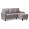 Baxton Studio Greyson Modern Light Grey Upholstered Reversible Sectional Sofa 144-8757 - alternate 1